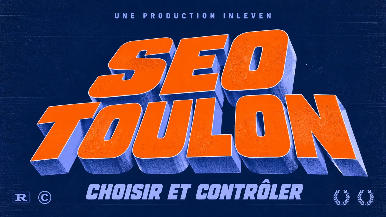 Couverture illustrée en 3D rétro avec le titre SEO Toulon et la mention Choisir et contrôler, pour un guide sur le choix et le suivi d'une agence SEO à Toulon.