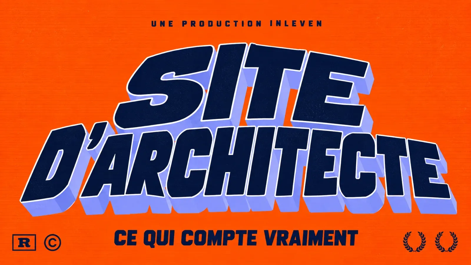 Couverture en art 3D rétro aux couleurs d'Inleven, avec le titre Site d'architecte en grand et la mention Ce qui compte vraiment sur la ligne du bas.