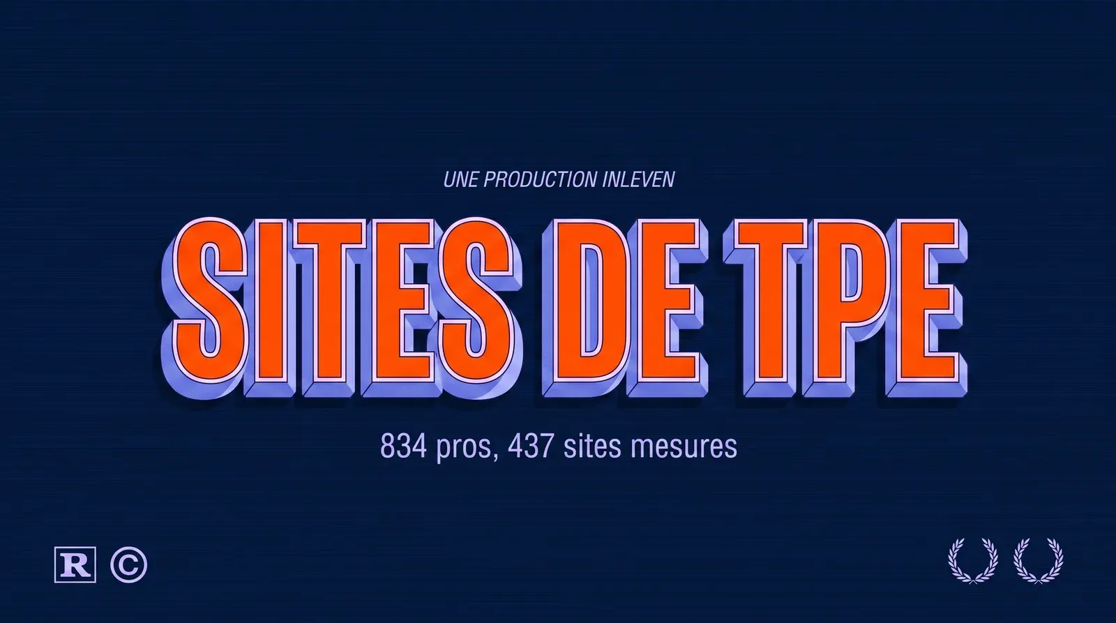 Illustration 3D retro bleu nuit de la marque, titre Sites de TPE en grandes capitales, en couverture de l'etude Inleven sur 834 professionnels.