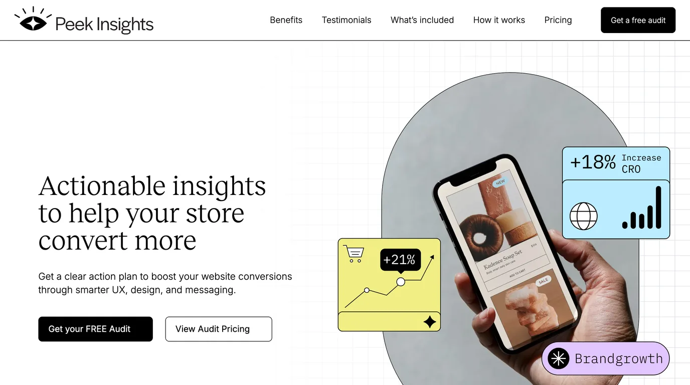 Aperçu du site Peek Insights