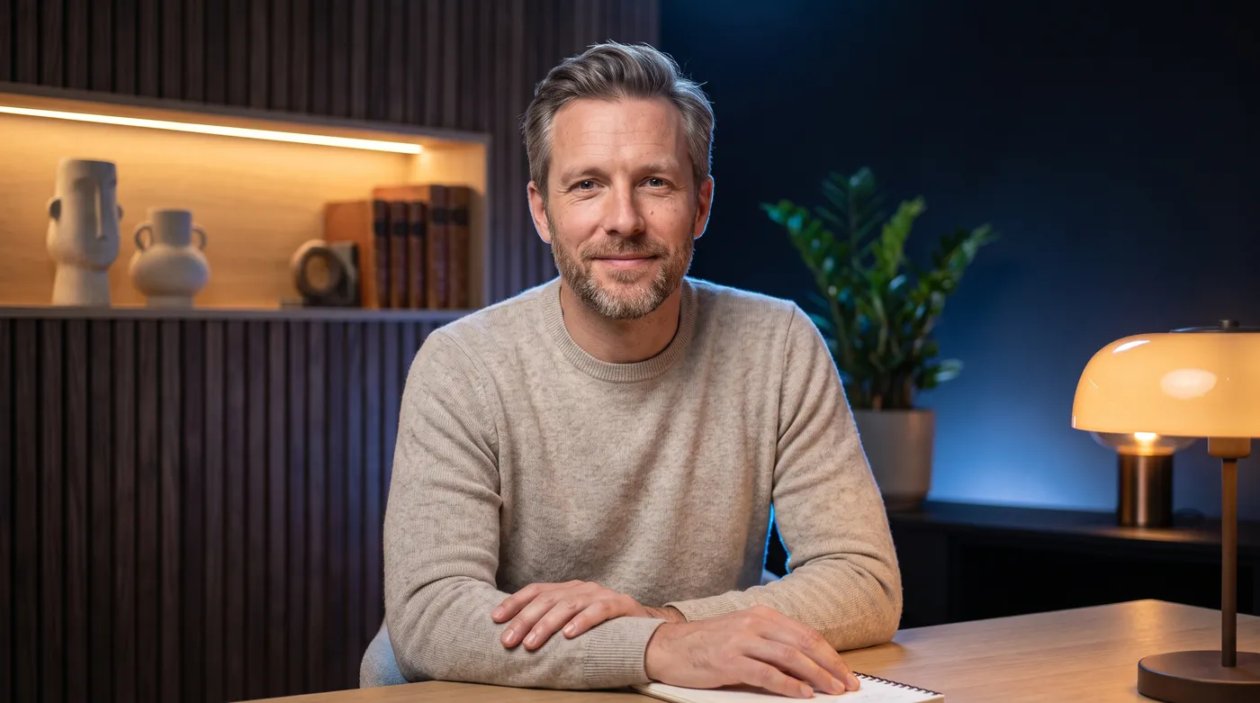 Création de site internet à Tours : professionnel dans un studio moderne au ton bleu Inleven